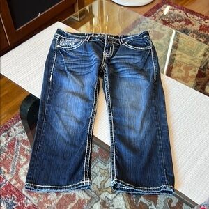 Stylish Blue Jeans with White Stitching
